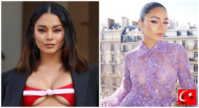 Paris Moda Haftası'nın pelerinli güzeli Vanessa Hudgens