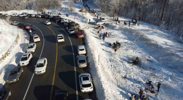 Kırklareli’nde kar manzaraları havadan görüntülendi