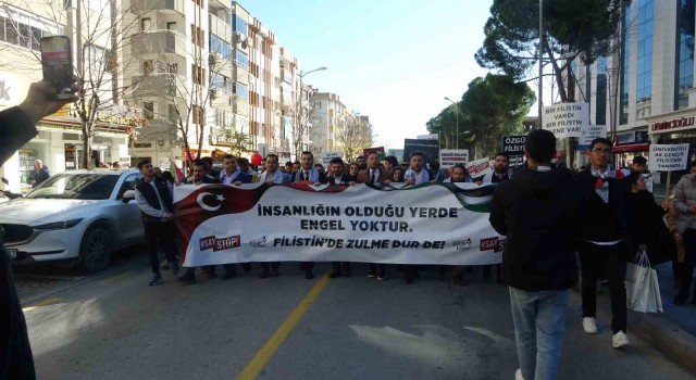 Muğla’da Filistin’e destek yürüyüşü gerçekleştirildi