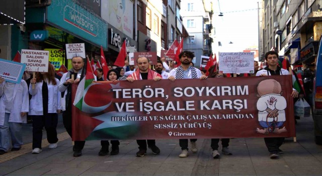 Giresun’da teröre ve İsrail soykırımına karşı hekimlerden sessiz yürüyüş