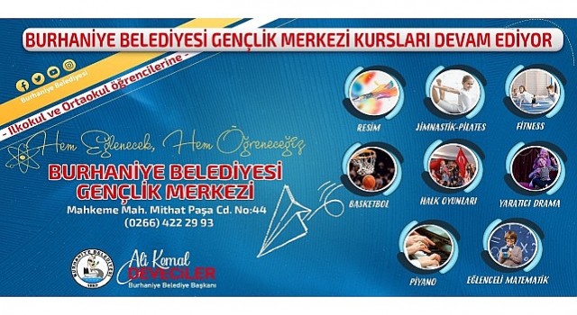 Burhaniye Belediyesi Gençlik Merkezi’nde “Hem Eğlenecek, Hem Öğreneceğiz” sloganı ile kurslar devam ediyor