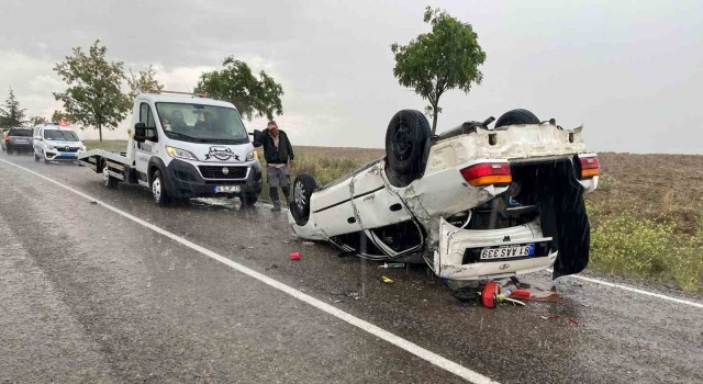 Konya’da otomobil takla attı: 3 yaralı