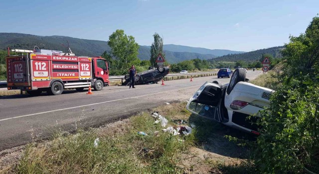 Karabük’te çarpışan iki otomobil takla attı: 1 ölü, 5 yaralı