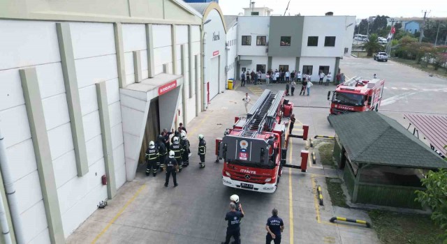 Fabrika yangınlarının yaşandığı Samsun OSB’de nefes kesen tatbikat