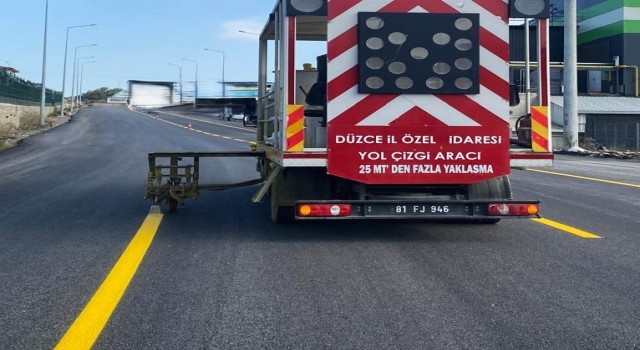 Düzce'de güvenli sürüş için yeni çizgiler