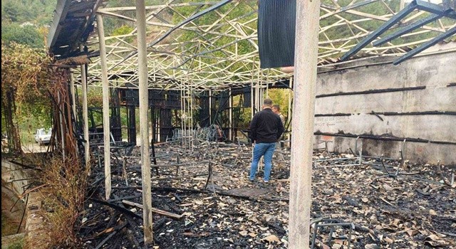 Alabalık tesisi alevlere teslim oldu