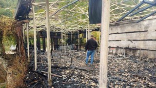 Alabalık tesisi alevlere teslim oldu